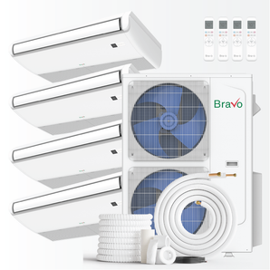 Bravo 42,000 BTU 4-Zone 12k+12k+18k+18k Universal Floor & Ceiling Console, 230V, R32 - Non-Ducted Mini Split Air Conditioner Heat Pump