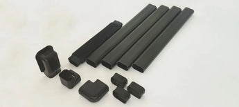 Black Armbridge 13FT PVC line set cover kit with plastic pipe covers and end caps