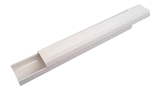 White ARMBRIDGE PVC line set cover for ductless mini split AC systems