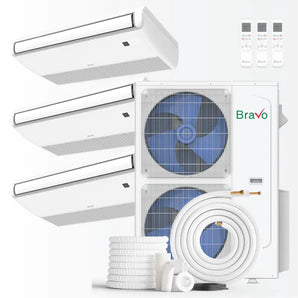Bravo 42,000 BTU 3-Zone 18k+18k+24k Universal Floor & Ceiling Console, 230V, R32 - Non-Ducted Mini Split Air...