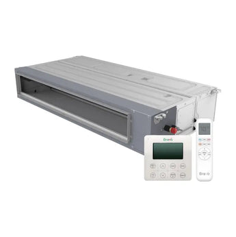Bravo Milano slim duct ductless mini split AC with remote and thermostat
