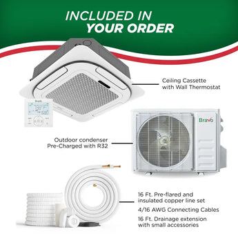 Bravo Pisa 4-way ceiling cassette single zone system