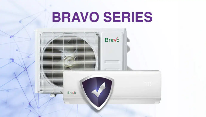Bravo series air conditioning unit with white exterior and black grille.