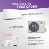 Air conditioner components of Cooper & Hunter 12,000 BTU C&H Sophia Series Mini Split AC