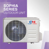 White outdoor air conditioning unit for Cooper & Hunter C&H Sophia Series Mini Split AC