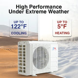 White Cooper & Hunter 18000 BTU Ductless Single Zone Mini Split Air Conditioner with R454B refrigerant 230V SEER 19.2 - Vi...