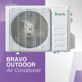 White Outdoor Unit Bravo 18000 BTU Ductless Single Zone Mini Split Air Conditioner with R32 refrigerant 230V SEER 18.0 Inv...