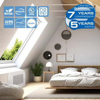 Outdoor Unit Cooper & Hunter 18000 BTU Ductless Mini Split Mini Floor Consoles Installation Kit with R454B refrigerant 230...