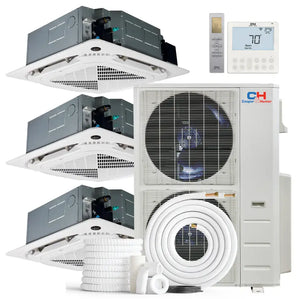 Cooper & Hunter 48000 BTU Ductless Mini Split Ceiling Cassette Air Conditioner with R454B refrigerant 230V SEER 23.4 Inverter