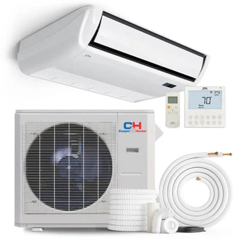 White Cooper & Hunter 36000 BTU Ductless Single Zone Mini Split Universal Floor/Ceiling Air Conditioner with R454B refrige...