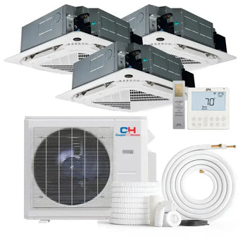 Cooper & Hunter 36,000 BTU Ductless Mini Split Ceiling Cassette Air Conditioner with R454B refrigerant 230V SEER 24 Inverter