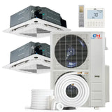 Cooper & Hunter 48,000 BTU Ductless Mini Split Ceiling Cassette Air Conditioner with R454B refrigerant 230V SEER 24 Inverter