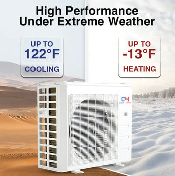 White Cooper & Hunter 48000 BTU Ductless Single Zone Mini Split Light Commercial Cassette Air Conditioner with R454B refri...