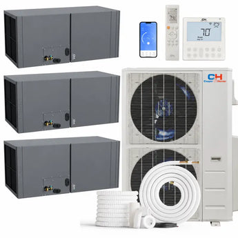 Cooper & Hunter 48000 BTU Ductless Mini Split 3-Zone Multi-Position Air Handler Air Conditioner with R454B refrigerant 230V SEER 24 Inverter