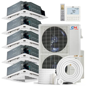 Cooper & Hunter 48000 BTU Ductless Mini Split Ceiling Cassette Air Conditioner with R454B refrigerant 230V SEER 23.4 Inverter