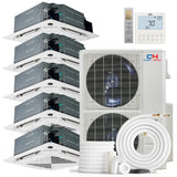 Cooper & Hunter 48000 BTU Ductless Mini Split Ceiling Cassette Air Conditioner with R454B refrigerant 230V SEER 23.4 Inverter