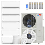 White Indoor Unit Cooper & Hunter 60000 BTU Ductless Mini Split Multi-Zone Air Conditioner with R454B refrigerant 230V SEE...