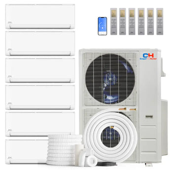 White Indoor Unit Cooper & Hunter 60000 BTU Ductless Mini Split Multi-Zone Air Conditioner with R454B refrigerant 230V SEE...