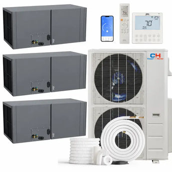Cooper & Hunter 60000 BTU Ductless Mini Split 3-Zone Multi-Position Air Handler Air Conditioner with R454B refrigerant 230V SEER 22 Inverter