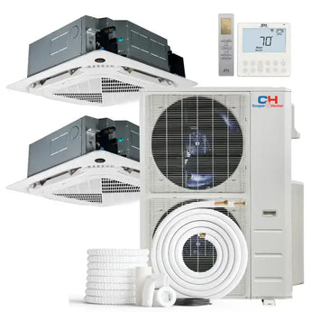 Cooper & Hunter 60,000 BTU Ductless Mini Split Ceiling Cassette Air Conditioner with R454B refrigerant 230V SEER 22 Inverter