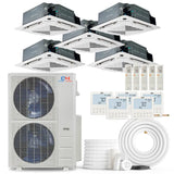 Cooper & Hunter 60,000 BTU 5-Zone Ceiling Cassette Air Conditioner with Outdoor Unit, 5 Indoor Units, Remotes and Wired Controllers, R454B 230V