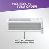 White Cooper & Hunter 9,000 BTU PTAC packaged terminal air conditioner with remote
