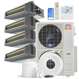 Cooper & Hunter Hyper Heat 4-Zone Ducted Mini Split AC Heat Pump Concealed Duct
