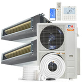 Cooper & Hunter Hyper Heat 2-Zone Ducted Mini Split AC Heat Pump Concealed Duct