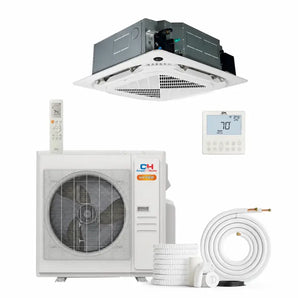 Cooper & Hunter Hyper Heat 36000 BTU Ductless Single Zone Mini Split Ceiling Cassette Air Conditioner with R454B refrigerant 230V SEER 23 Inverter