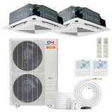 Cooper & Hunter Hyper Heat 48000 BTU Ductless Mini Split Ceiling Cassette Air Conditioner with R454B refrigerant 230V SEER 23 Inverter