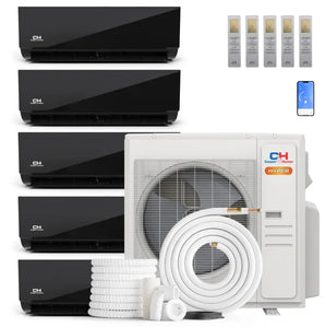 Cooper&Hunter Hyper Heat Olivia Midnight Series 5-Zone Ductless Mini Split AC & Heat Pump