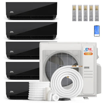 Cooper&Hunter Hyper Heat Olivia Midnight Series 5-Zone Ductless Mini Split AC & Heat Pump