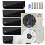 Cooper&Hunter Hyper Heat Olivia Midnight Series 5-Zone Ductless Mini Split AC & Heat Pump