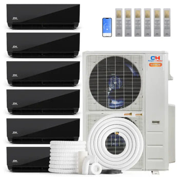 Cooper&Hunter Hyper Heat Olivia Midnight Series 6-Zone Ductless Mini Split AC & Heat Pump