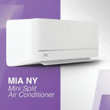 White mia ny mini split air conditioner with sleek modern design is the best buy ac for cooling and heating spaces