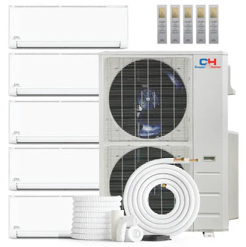 Cooper & Hunter Olivia 55,000 BTU 5-Zone 12k+12k+12k+18k+18k Wall Mount, 230V, R410A - Ductless Mini Split Air...