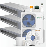 Installation Kit Bravo 42000 BTU Ductless Mini Split Concealed Duct Air Conditioner with R32 refrigerant 230V SEER 24.0 In...