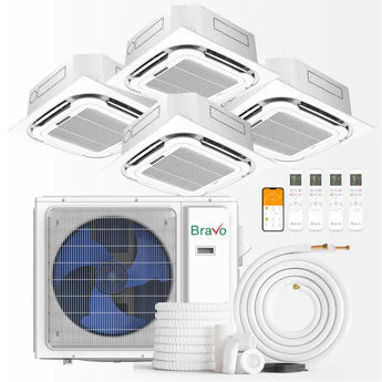 Installation Kit Bravo 42000 BTU Ductless Mini Split Ceiling Cassette Air Conditioner with R32 refrigerant 230V SEER 24.0 ...
