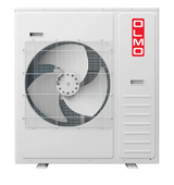 OLMO Sierra 42k BTU R454B outdoor condenser with white grille, Sierra series