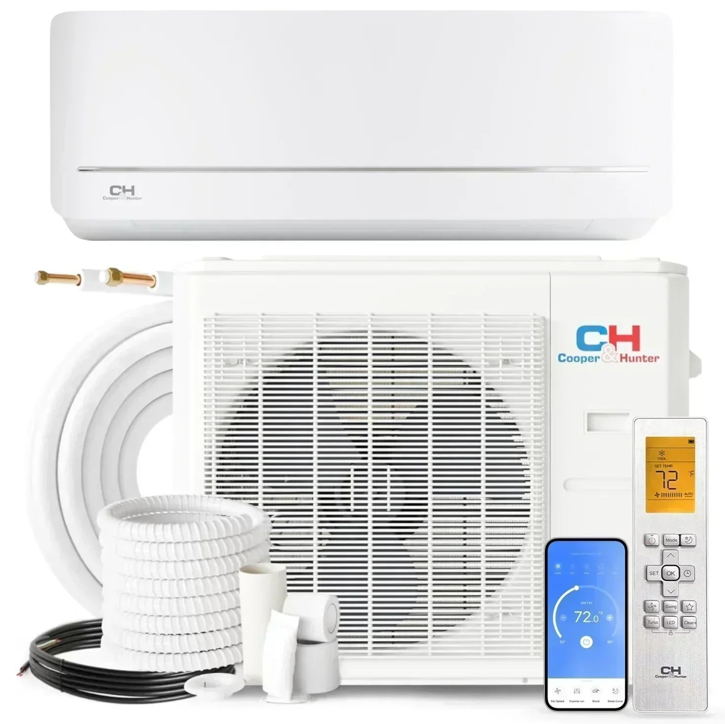 White mini split air conditioner from the 18000 BTU ductless mini split collection