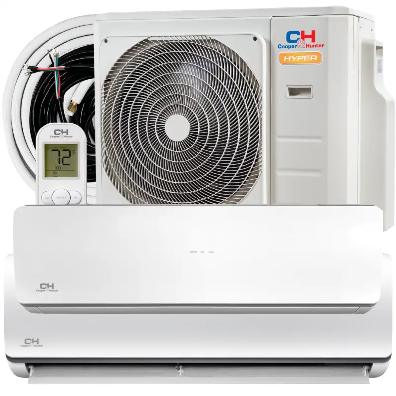 White Cooper & Hunter 19,000 BTU ductless mini split AC wall unit
