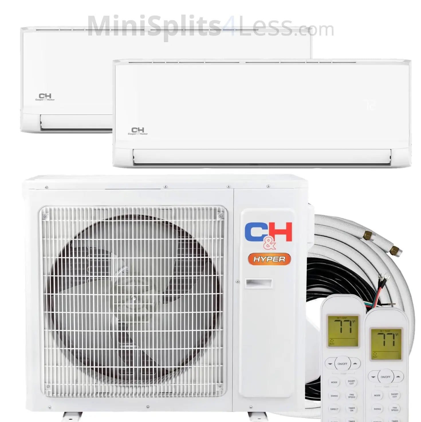 White mini-split air conditioner from 19,000 BTU collection with ductless mini split and 25ft kit