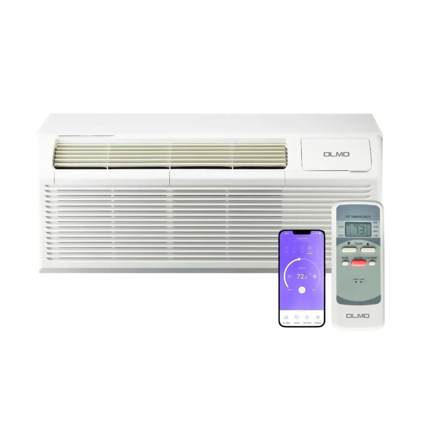 White 30000 BTU air conditioner with remote and smartphone for ductless mini split cooling