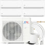 White multi-zone ductless mini split air conditioner from 4 Zone with quad zone setup and 25ft kits