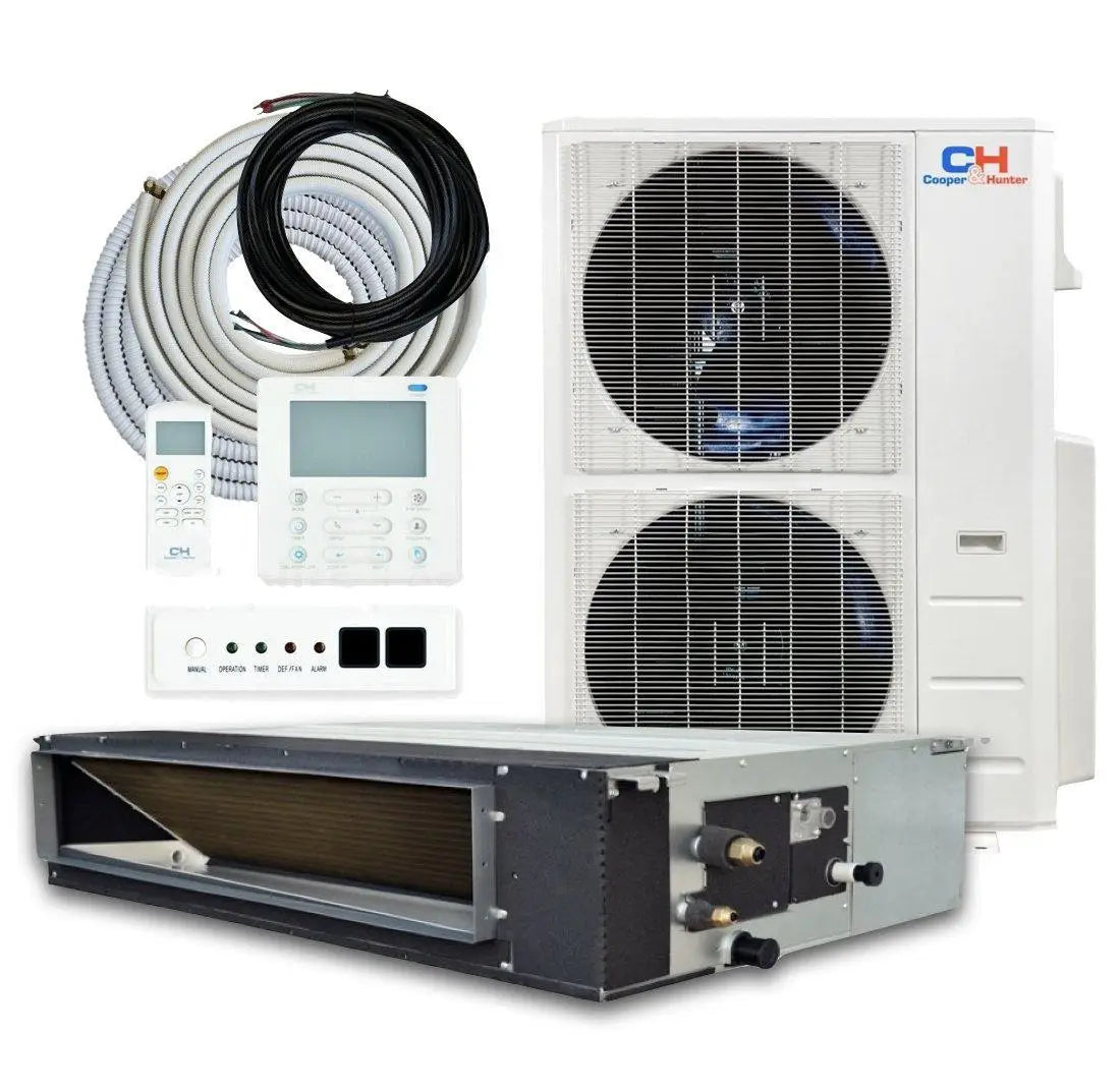 HVAC system components for 60,000 BTU mini split air ductless mini split floor ceiling setup