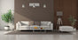Modern living room with white sofa and minisplits4less mini-split ductless system