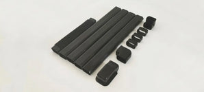 Black Armbridge line set cover kit with plastic drawer slide components