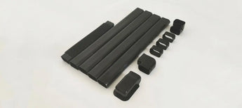 Black Armbridge line set cover kit with plastic drawer slide components
