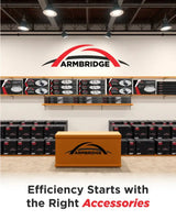 Orange wooden counter with ARMBRIDGE logo for ductless mini split line set cover