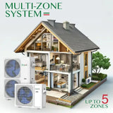 Bravo 24,000 BTU 2-Zone 7k+24k Wall Mount, 230V, R32 - Ductless Mini Split Air Conditioner Heat Pump